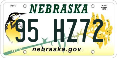 NE license plate 95HZ72