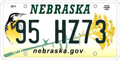 NE license plate 95HZ73