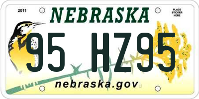 NE license plate 95HZ95