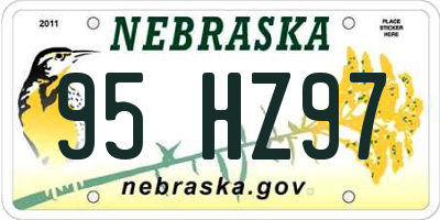 NE license plate 95HZ97