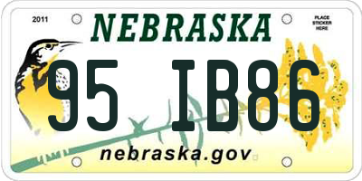 NE license plate 95IB86