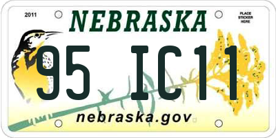 NE license plate 95IC11