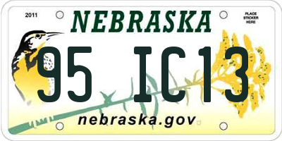 NE license plate 95IC13