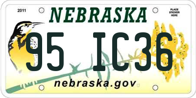 NE license plate 95IC36
