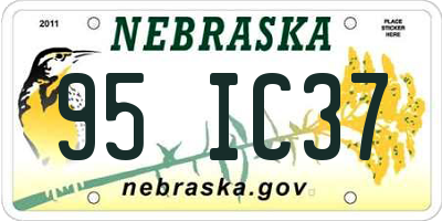 NE license plate 95IC37