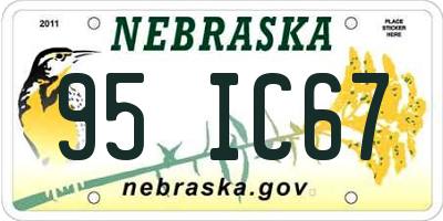 NE license plate 95IC67