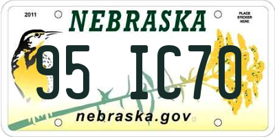 NE license plate 95IC70