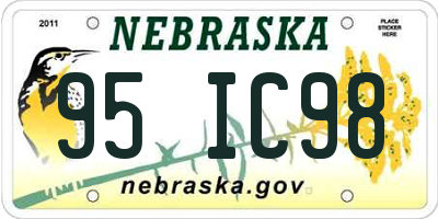 NE license plate 95IC98