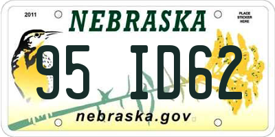 NE license plate 95ID62