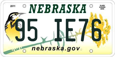 NE license plate 95IE76