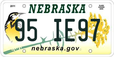 NE license plate 95IE97