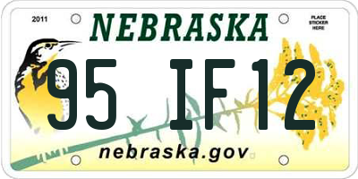 NE license plate 95IF12