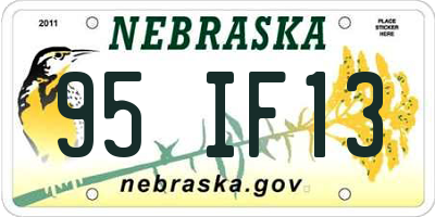 NE license plate 95IF13