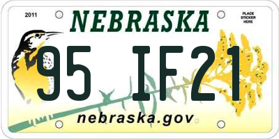 NE license plate 95IF21