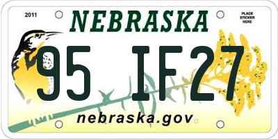 NE license plate 95IF27