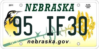 NE license plate 95IF30