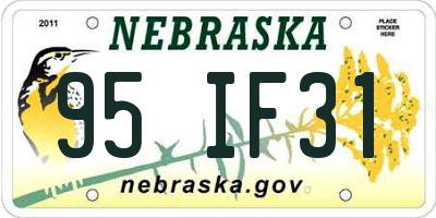 NE license plate 95IF31