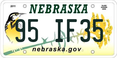 NE license plate 95IF35