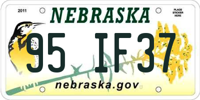 NE license plate 95IF37