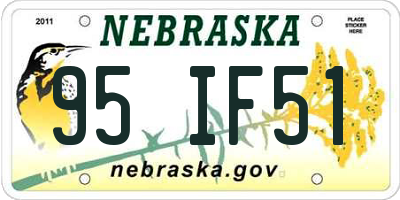 NE license plate 95IF51