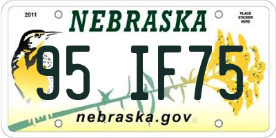NE license plate 95IF75