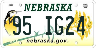 NE license plate 95IG24