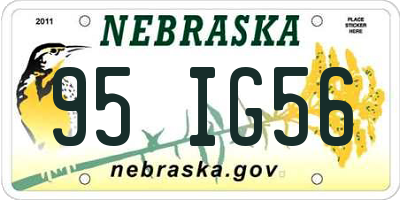 NE license plate 95IG56