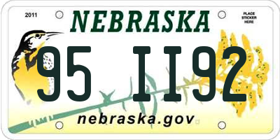 NE license plate 95II92