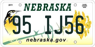 NE license plate 95IJ56