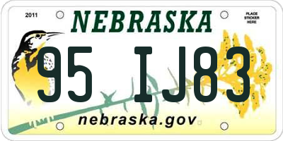 NE license plate 95IJ83