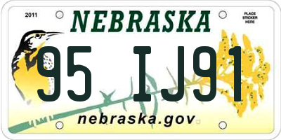 NE license plate 95IJ91