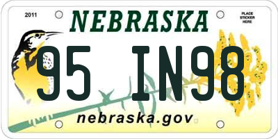NE license plate 95IN98