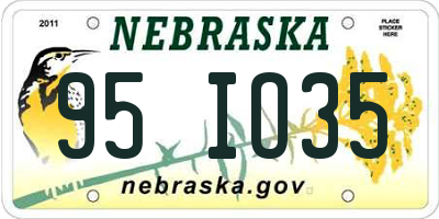 NE license plate 95IO35