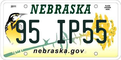 NE license plate 95IP55