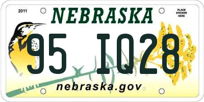 NE license plate 95IQ28