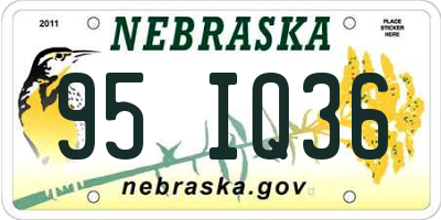 NE license plate 95IQ36
