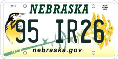 NE license plate 95IR26