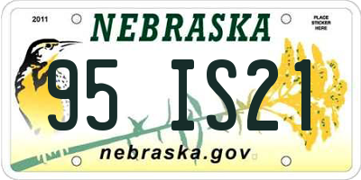 NE license plate 95IS21