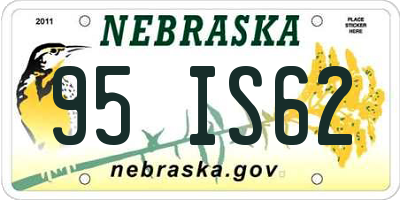 NE license plate 95IS62