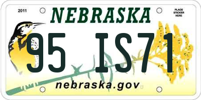 NE license plate 95IS71