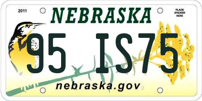 NE license plate 95IS75