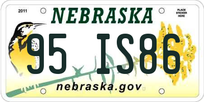 NE license plate 95IS86