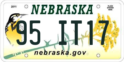 NE license plate 95IT17