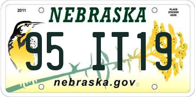 NE license plate 95IT19