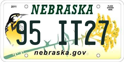 NE license plate 95IT27