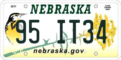 NE license plate 95IT34