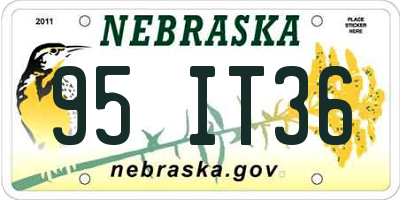 NE license plate 95IT36