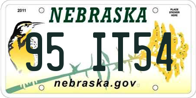 NE license plate 95IT54