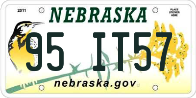 NE license plate 95IT57