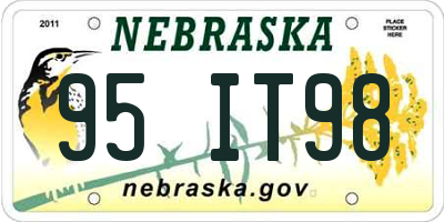 NE license plate 95IT98